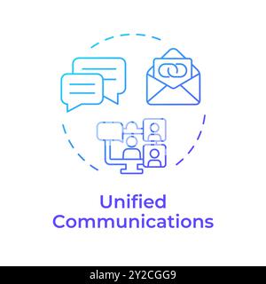 Unified communications blue gradient concept icon Stock Vector