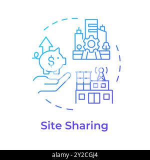 Site sharing blue gradient concept icon Stock Vector