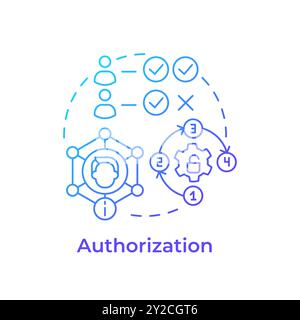 Authorization blue gradient concept icon Stock Vector