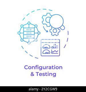 Configuration and testing blue gradient concept icon Stock Vector