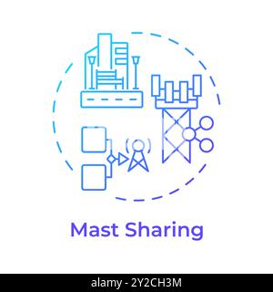 Mast sharing blue gradient concept icon Stock Vector