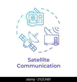 Satellite communication blue gradient concept icon Stock Vector