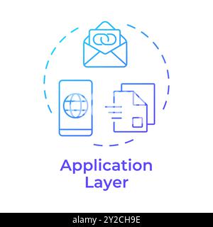 Application layer blue gradient concept icon Stock Vector