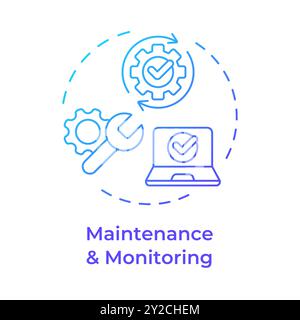 Maintenance and monitoring blue gradient concept icon Stock Vector