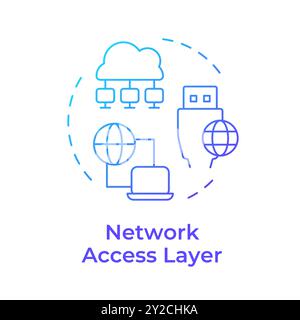 Network access layer blue gradient concept icon Stock Vector