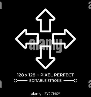 Enlarge white linear icon for dark theme Stock Vector