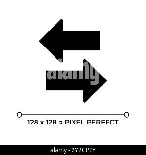 Switch arrow black glyph icon Stock Vector