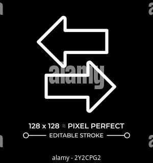 Switch arrow white linear icon for dark theme Stock Vector