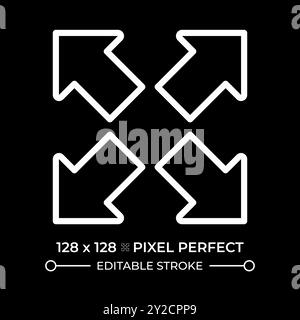Expand white linear icon for dark theme Stock Vector