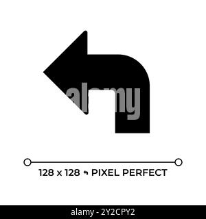 Left arrow black glyph icon Stock Vector