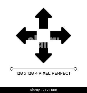 Enlarge black glyph icon Stock Vector