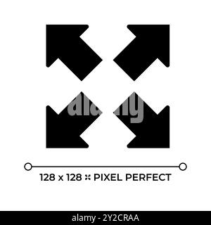 Expand black glyph icon Stock Vector
