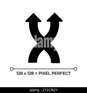 Shuffle black glyph icon Stock Vector