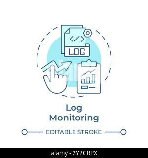 Log monitoring soft blue concept icon Stock Vector
