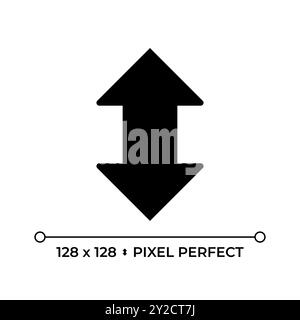 Up and down arrow black glyph icon Stock Vector