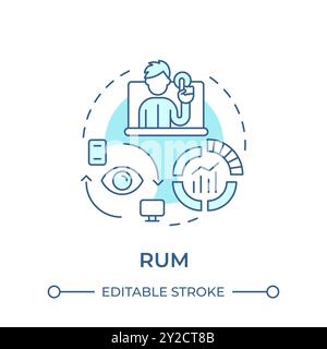 RUM soft blue concept icon Stock Vector