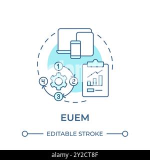 EUEM soft blue concept icon Stock Vector