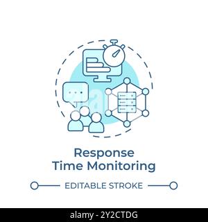 Response time monitoring soft blue concept icon Stock Vector