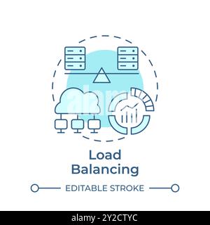 Load balancing soft blue concept icon Stock Vector