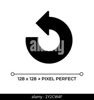 Counter clockwise arrow black glyph icon Stock Vector