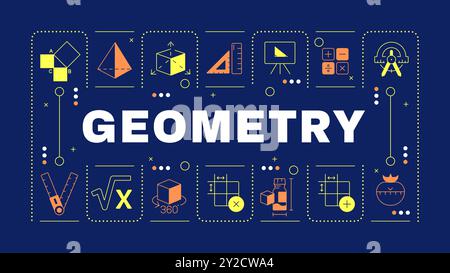 Geometry dark blue word concept Stock Vector