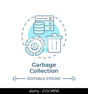 Garbage collection soft blue concept icon Stock Vector