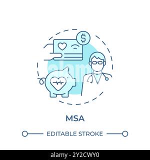 MSA soft blue concept icon Stock Vector