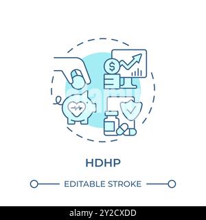 HDHP soft blue concept icon Stock Vector