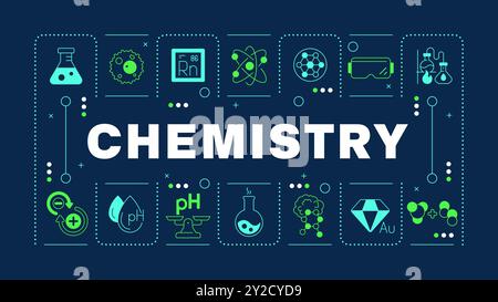 Chemistry dark blue word concept Stock Vector