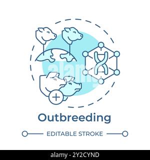 Outbreeding soft blue concept icon Stock Vector