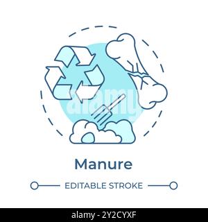 Manure soft blue concept icon Stock Vector