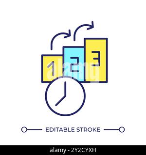 Progress steps RGB color icon Stock Vector