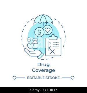 Drug coverage soft blue concept icon Stock Vector