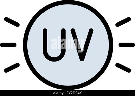 UV light for disinfection color icon. Ultraviolet Light Icon, UV Ray Radiation. Electromagnetic Radiation Vector Art Illustration Stock Vector