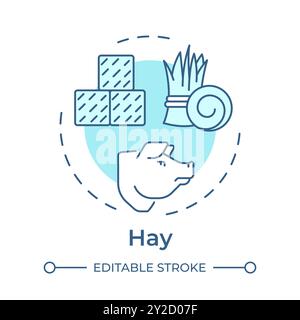 Hay soft blue concept icon Stock Vector