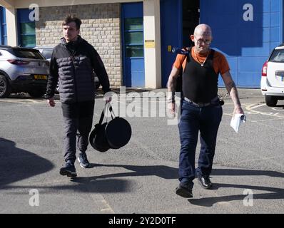 Jason Hoganson (right) seen outside HM Prison Durham. Around 1,700 inmates are expected to be let out early in an attempt to ease overcrowding in prisons. Picture date: Tuesday September 10, 2024. Stock Photo