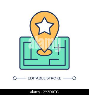 Landmark location RGB color icon Stock Vector