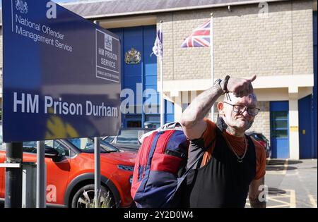 Jason Hoganson seen outside HM Prison Durham. Around 1,700 inmates are expected to be let out early in an attempt to ease overcrowding in prisons. Picture date: Tuesday September 10, 2024. Stock Photo