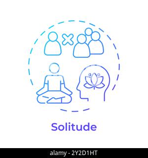 Solitude blue gradient concept icon Stock Vector