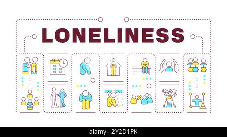 Loneliness word concept isolated on white Stock Vector