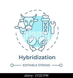 Hybridization soft blue concept icon Stock Vector