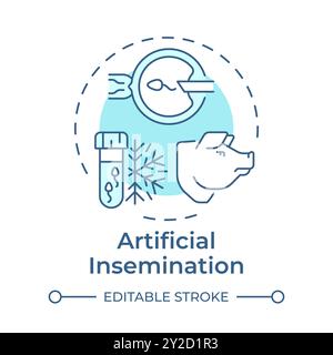 Artificial insemination soft blue concept icon Stock Vector