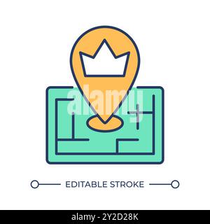 Luxury location RGB color icon Stock Vector