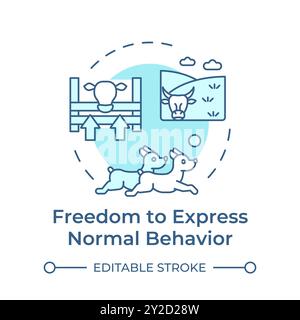 Freedom to express normal behavior soft blue concept icon Stock Vector