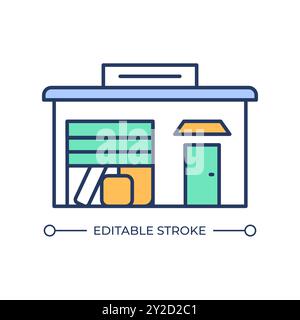 Small warehouse RGB color icon Stock Vector