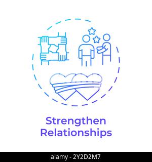 Strengthen relationships blue gradient concept icon Stock Vector