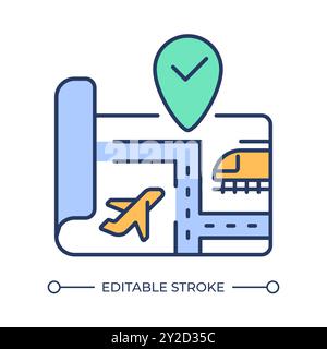 Transport link RGB color icon Stock Vector