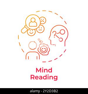 Mind reading red gradient concept icon Stock Vector