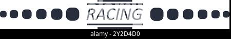 Sports racing stripe. Sports car, moto, boat sticker, striped vehicle tuning bar flat vector illustration icon. Tuning racing sport decal on white bac Stock Vector