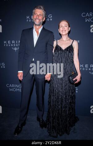 New York, New York, USA. 9th Sep, 2024. (NEW) 2024 Kering's Caring for Women Dinner. September 09, 2024, New York, New York, USA: (L-R) Bart Freundlich and Julianne Moore attend the Kering's 3rd Annual Caring for Women Dinner at The Pool on September 09, 2024 in New York City. (Credit: M10s/TheNews2) (Foto: M10s/Thenews2/Zumapress) (Credit Image: © Ron Adar/TheNEWS2 via ZUMA Press Wire) EDITORIAL USAGE ONLY! Not for Commercial USAGE! Stock Photo